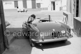 Jacques Charrier. Studios de la Victorine, Nice 1958. Car: Alfa Giulietta Spider. - Photo by Edward Quinn