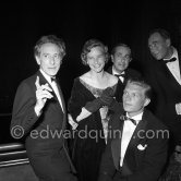 Maria Schell, Hardy Krüger and Jean Cocteau. Cannes Film Festival 1954. - Photo by Edward Quinn