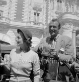 Gary Cooper, Olivia de Havilland in front of Carlton Hotel. Cannes 1953. - Photo by Edward Quinn