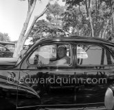 Noel Coward, Eden Roc, Saint-Jean-Cap-Ferrat 1952. Car: Peugeot 203. - Photo by Edward Quinn