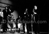 Miles Davis Quintet: Miles Davis (tpt); George Coleman (ts); Ron Carter (b); Tony Williams (d). Juan-Les Pins Jazz Festival, Antibes July 28, 1963. - Photo by Edward Quinn