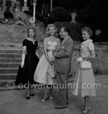 Jean-Gabriel Domergue and Belinda Lee (left) at Villa Domergue, Cannes 1956. - Photo by Edward Quinn