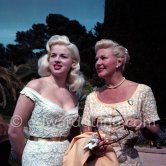 Ginger Rogers (right) and Diana Dors. Le Cannet 1956. - Photo by Edward Quinn