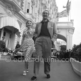 Zsa Zsa Gabor and her husband George Sanders. In front of Carlton Hotel, Cannes 1963. - Photo by Edward Quinn