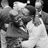 Dizzy Gillespie (right) and Teddy Buckner. Jazz Festival Cannes 1958. - Photo by Edward Quinn