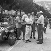 Stirling Moss, (26) Frazer Nash Le Mans Replica Mk II. Behind him Anthony Hume, (84) Allard J2. On the left Frazer Nash Le Mans Replica Mk II of David Clarke, (30). Monaco Grand Prix 1952, transformed into a race for sports cars. This was a two day event, the Sunday for the up to 2 litres (Prix de Monte Carlo), the Monday for the bigger engines, (Monaco Grand Prix). - Photo by Edward Quinn