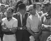 From left Stirling Moss, Mercedes racing manager Alfred Neubauer, Juan Manuel Fangio, Luigi Musso. Monaco Grand Prix 1955. - Photo by Edward Quinn