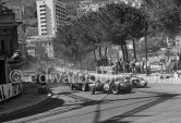 Joakim Bonnier, (58) Maserati 250F. Graham Hill, (26) Lotus 12. Wolfgang von Trips, (40) Ferrari Dino 246. Monaco Grand Prix 1958. - Photo by Edward Quinn