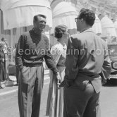 Cary Grant and his wife, the actress Betsy Drake, in front of the Carlton Hotel. Grant was in Cannes for the film "To Catch a Thief". Cannes 1954. - Photo by Edward Quinn