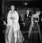 Sacha Guitry and his wife Lana Marconi. "Bal de la Rose" gala dinner at the International Sporting Club in Monte Carlo, 1954. - Photo by Edward Quinn