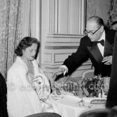 Sacha Guitry and his wife Lana Marconi. "Bal de la Rose" ("Bal du Printemps"), Monte Carlo 1954. - Photo by Edward Quinn