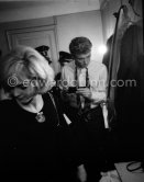 Sylvie Vartan and Johnny Halliday before a concert in their wardrobe at Casino Municipal. Nice 1964. - Photo by Edward Quinn