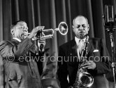 Coleman Hawkins and Roy Eldridge. Festival du Jazz, Cannes 1958. - Photo by Edward Quinn