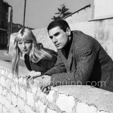Robert Hossein and Marina Vlady. Nice 1955. - Photo by Edward Quinn