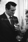 Rock Hudson at the cocktail party given for the film "To Catch a Thief". Cannes Flm Festival 1954. - Photo by Edward Quinn