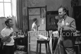 Curd Jürgens and Raymond Moretti. Portrait session at Moretti’s studio. Nice 1956. - Photo by Edward Quinn