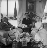 Zsa Zsa Gabor and Aga Khan. Villa Yakymour, Le Cannet 1953. - Photo by Edward Quinn