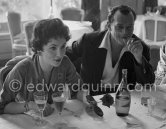 Gina Lollobrigida and Eddie Constantine. Cannes 1955. - Photo by Edward Quinn