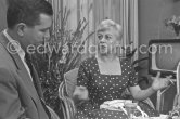 Giulietta Masina, interview for TV Monte Carlo. Cannes 1957. - Photo by Edward Quinn