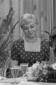 Giulietta Masina, interview for TV Monte Carlo. Cannes 1957. - Photo by Edward Quinn