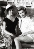 Michèle Mercier (left) and Nadine Tallier (French actress who married Baron de Rothschild). Nice 1957. - Photo by Edward Quinn