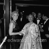 Michèle Morgan (in a white coat by Dior) and Kim Novak. Cannes Film Festival 1956. - Photo by Edward Quinn