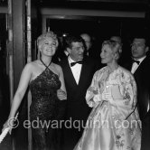 Michèle Morgan (in a white coat by Dior), Kim Novak and Henri Vidal. Cannes Film Festival 1956. - Photo by Edward Quinn