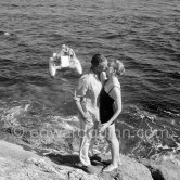 David Niven and Deborah Kerr. Le Lavandou 1957. - Photo by Edward Quinn