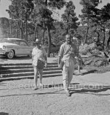 David Niven and Otto Preminger on the occasion of filming "Bonjour Tristesse". Le Lavandou 1957. Car ? - Photo by Edward Quinn