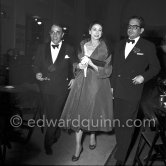 Margot Fonteyn, husband Roberto Arias, Onassis' lawyer, and Aristotle Onassis arriving for gala evening at Opera House. Monte Carlo 1956. - Photo by Edward Quinn