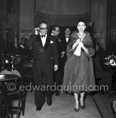Margot Fonteyn and Aristotle Onassis, in the background left her husband Roberto Arias, Onassis' lawyer, and dancer Michael Somes (background right). Casino Monte Carlo 1956 - Photo by Edward Quinn