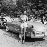 Gisèle Pascal, French actress and girl friend of Prince Rainier. Gisèle later leaped into the arms of Gary Cooper at the Cannes Film Festival. Cannes 1953. Car: Cadillac 1948 Series 62. Style 6267X Convertible Coupé. - Photo by Edward Quinn