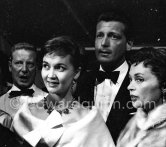 From left: Dieter Borsche, Lilo Pulver, Carlos Thompson, Lili Palmer. Cannes 1958. - Photo by Edward Quinn