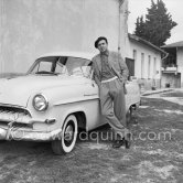 Will Quadflieg, German actor, very elegant, during filming of "Lola Montès". Nice 1955. Car: 1953-55 Opel Kapitän - Photo by Edward Quinn