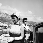Jane Russell (left) and Jeanne Crain during the filming of "Gentlemen Marry Brunettes" in Monte Carlo in 1954. - Photo by Edward Quinn