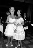 Elke Sommer and Nicole Maurey. For the film "Why Bother To Knock", Cannes Film Festival 1961. - Photo by Edward Quinn