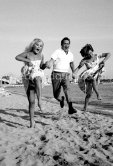 From left: Elke Sommer, Richard Todd, Nicole Maurey. For the film "Why Bother To Knock", Cannes Film Festival 1961. - Photo by Edward Quinn