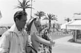 Two British stars at the Cannes Film Festival 1957: Richard Todd and Carole Lesley with her Chihuahua. - Photo by Edward Quinn