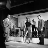 Curd Jürgens, Brigitte Bardot and Jean-Louis Trintignant during filming of "Et dieu créa la femme" ("And God Created Women"). Studios de la Victorine, Nice 1956. - Photo by Edward Quinn