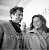 Raf Vallone and his wife Elena Varzi. Cannes Film Festival 1951. - Photo by Edward Quinn