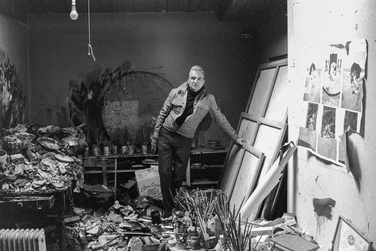 Francis Bacon at his Reece Mews studio. London 1980.