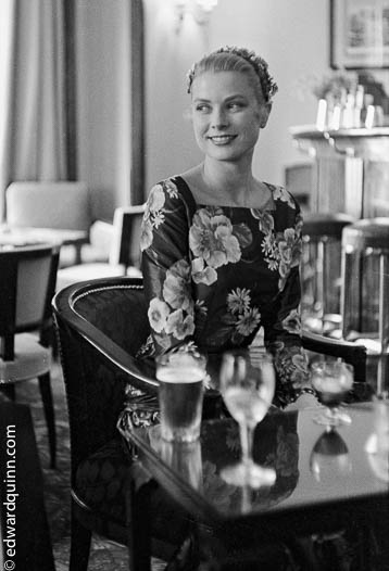 Grace Kelly at the bar of Hotel de Paris.