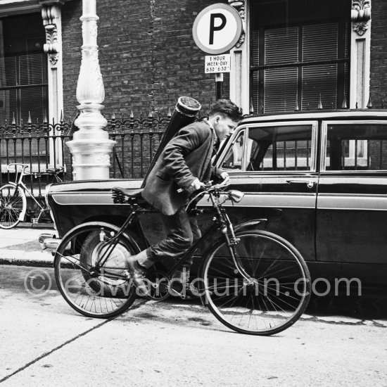 Bicycle courier. Dublin 1963. - Photo by Edward Quinn