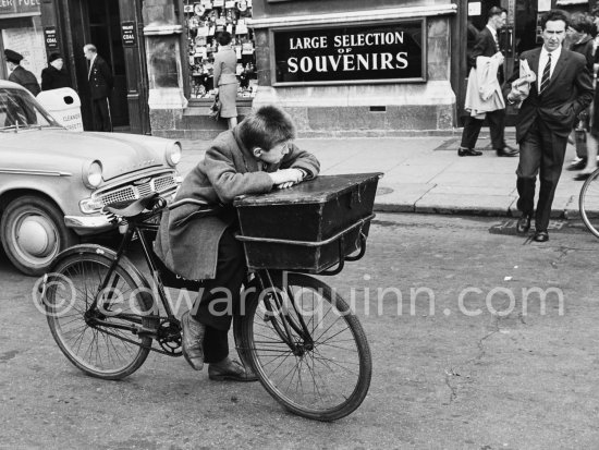 Bicycle courier. Dublin 1963. - Photo by Edward Quinn