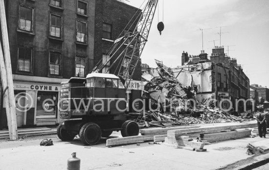 The aftermath of the Fenian St tenement collapse of June 1963 - Photo by Edward Quinn