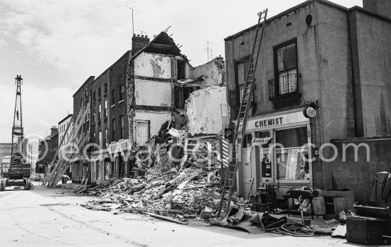The aftermath of the Fenian St tenement collapse of June 1963 - Photo by Edward Quinn
