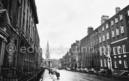 Eccles Street with St George's Church. Dublin 1963. - Photo by Edward Quinn