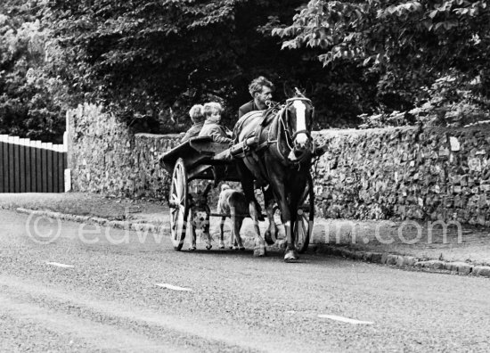 Travellers. Hiorse and cart. Dublin 1963. - Photo by Edward Quinn