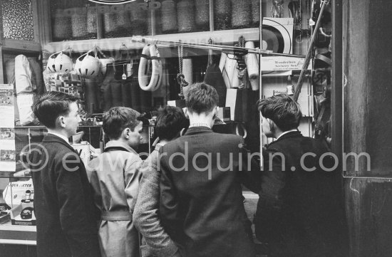 Shop for outdoor sporting goods. Dublin 1963. - Photo by Edward Quinn