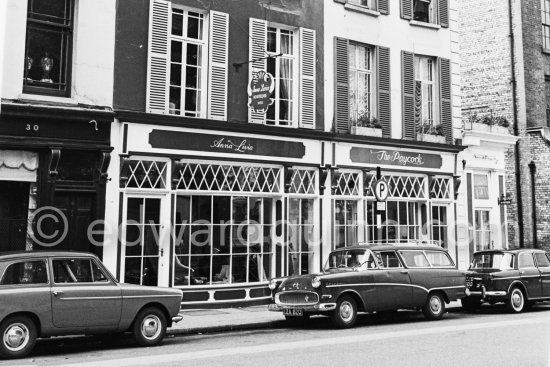 Anna Livia Boutique. Dublin 1963. Car: Opel Olympia Caravan - Photo by Edward Quinn